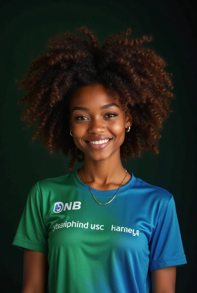 In a moment of triumph and joy, a beautiful black girl proudly celebrates her success while wearing a t-shirt with the inscription "ALX VA WEEK 8." Her radiant smile and confident demeanor reflect the satisfaction of reaching a significant milestone. The t-shirt serves as a badge of honor, symbolizing her dedication and hard work throughout the journey. With an aura of accomplishment surrounding her, she exudes a sense of pride and empowerment, inspiring others to strive for their own victories.