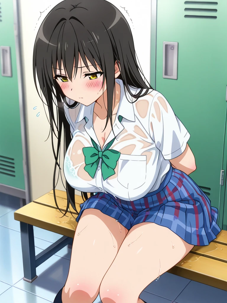 NSFW,(uncensored),super fine illustration,8k cg wallpaper,highest quality,very detailed,ultra high resolution,best aesthetics,anime colored),(cowboy shot,From front),IdolMaster,((rin sibuya)), (16yo, beautiful girl), (beautiful dark green eyes),((((beautiful black hair)))) ((long straight hair)),(wet hair), (shiny hair), (beautiful pale orange skin),(shiny skin),(wet skin),((japanese high school girl uniform wear:1.5)),(open clothes:1.3),(slender),(small breasts), ((pubic hair:1.3)),(bsp, pussy juice dripping,pussy, pussy slip,no makeup, sweaty body),(no bra),(no panty), ((spread legs)),(((spread pussy:1.3))),((steam)),(scatter sweat),(one eye closed), (out tongue),(open mouths),(evil smile),(Nice touch),(Bukkake, cum on body:1.9),(Bukkake, cum on face:1.3),((Bukkake, cum in hair:1.3), (((multiple boys, peeing on a girl, facial, cum on mouth, cum on body, multiple penises, gangbang,))),??????? torogao, ahegao,very happy,saliva trail, nose blush,pleasure vaginal penis,cleavage of the breast,cum shot,(bicycle,loadside,sports glasses:1.3),background classroom bed,