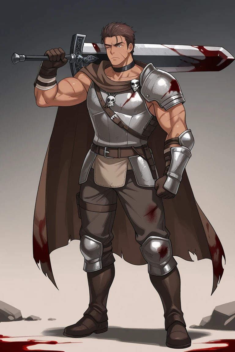 Solo Sexy young anthro scalie reptile dragon male mercenary medieval solider, tall and slim slimin hips muscular, anthro handsome gay shorter muzzle, handsome gay model male apperance, sword scars, worn out leather skimpy armament, low on hips heavy leather belt, old very worn out skimpy dirty linen material jockstrap, old yellow dirty worn out stains on white sawn jockstrap, very visible "x" brown seam pattern on the jockstrap, studded skimpy armlets breastplate armor, skimpy breastplate, leather bondages, fingerless leather gloves, blooded sword, blooded armor, blooded husk, smelly unwashed husk, dirty body look, 8k, proffesionl digital anthro drawing