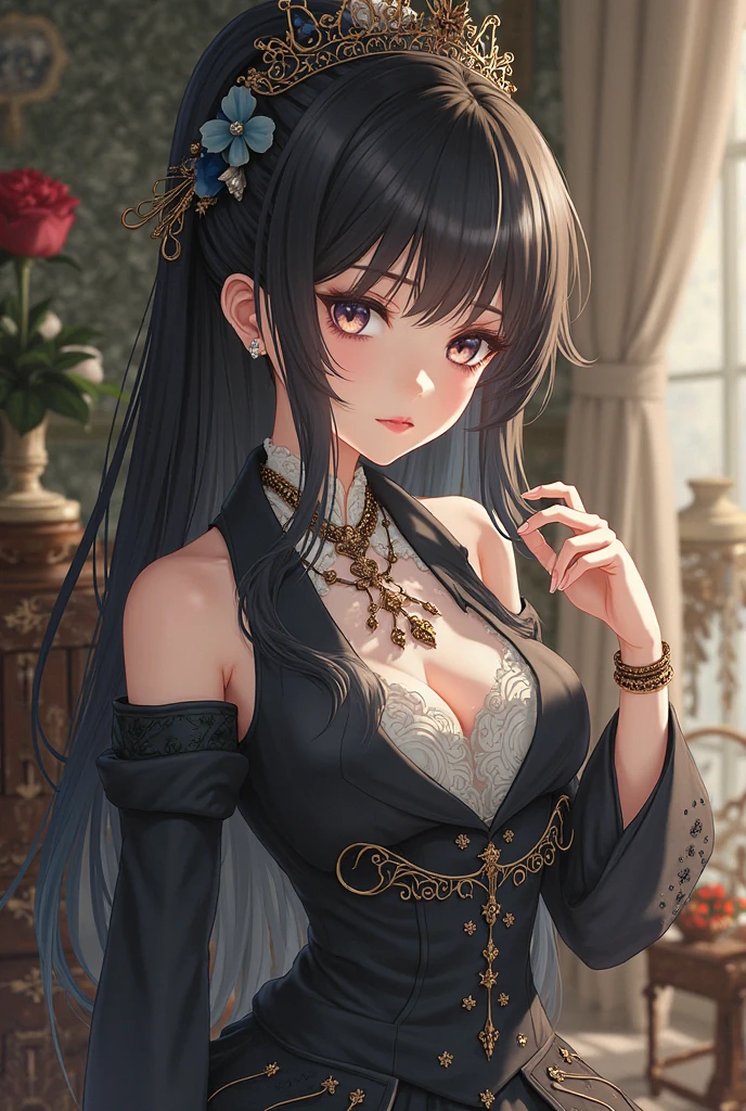 absurdres, RAW photo, extremely delicate and beautiful, masterpiece, Best Quality, ultra high resolution, 32k, hyperrealistic, ultra-detailed, delicate facial features, beautiful detailed woman, tearful mole, earring, medium breasts, (full body shot), medium hair, black hair, jiangshi, long skirt,
