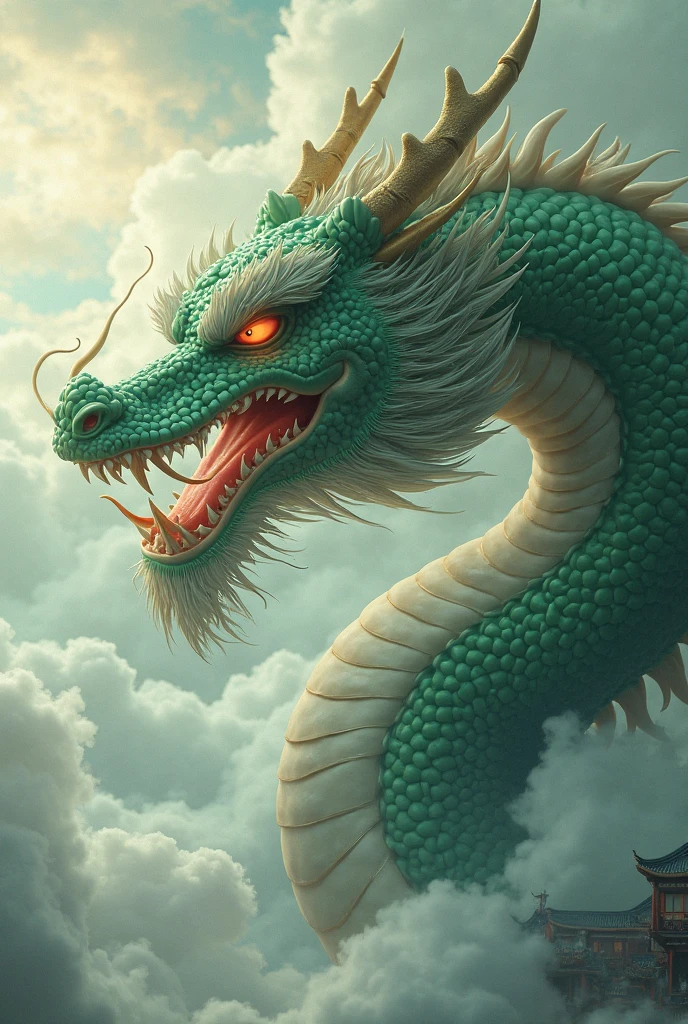 An angry Japanese dragon with claws