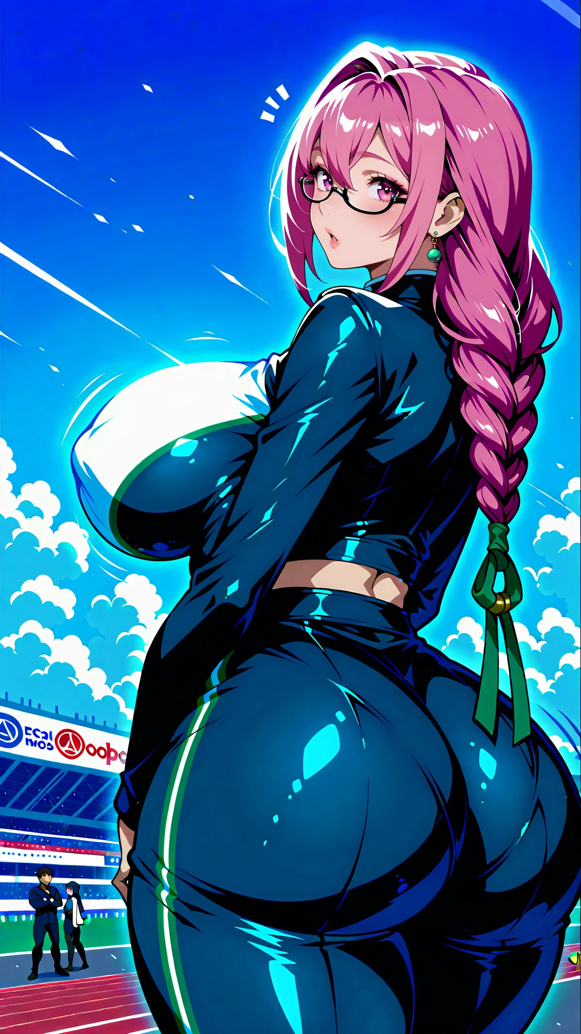 ((Masterpiece:1.5, best quality)), ((Mina Ashido from My Hero Academia)), beautiful face, (voluptuous), large_breast, ample hips, flaunting her incredibly detailed accentuated big booty, wearing cropped t-shirt and daisy dukes, thick_thighs, breathtaking detail, RAW photo color, cinematic lighting, 8k uhd, dslr, 