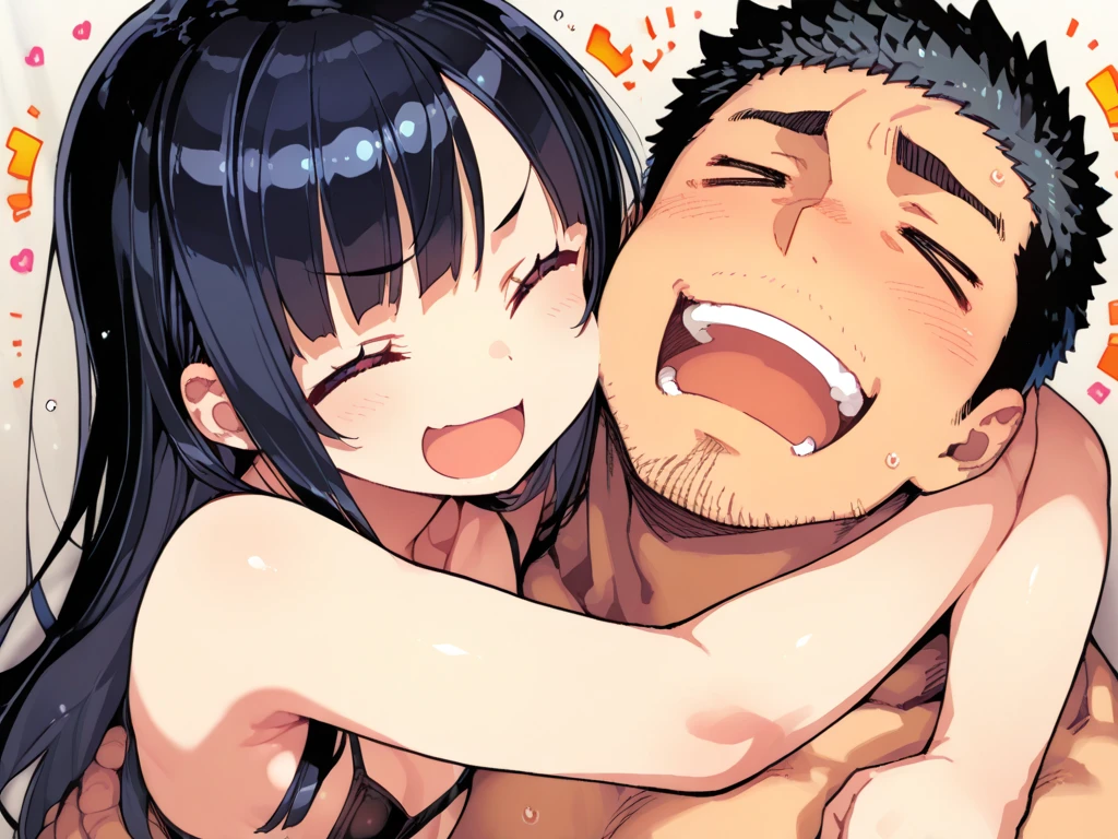 1man and 1woman having sex,mature seductive woman,doggystyle,rolling up eyes,flying heart-shapes,shaking effect,black hair,(happy),saliva,plump woman,at kitchen,sweaty,