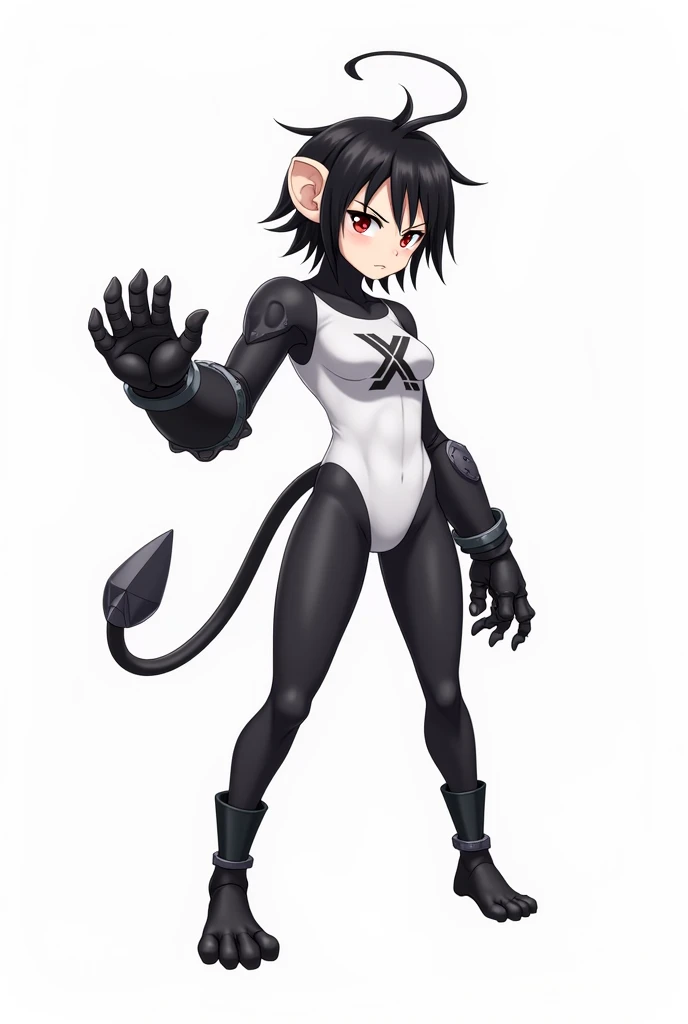 Male, robot wolf, detailed yellow eyes, long tail, big nipples, slim, sly, simple background,kicking, smirk, bulge,  glasses, tail wrapping around body，aak，Sexy latex swimsuit，full body，fighting