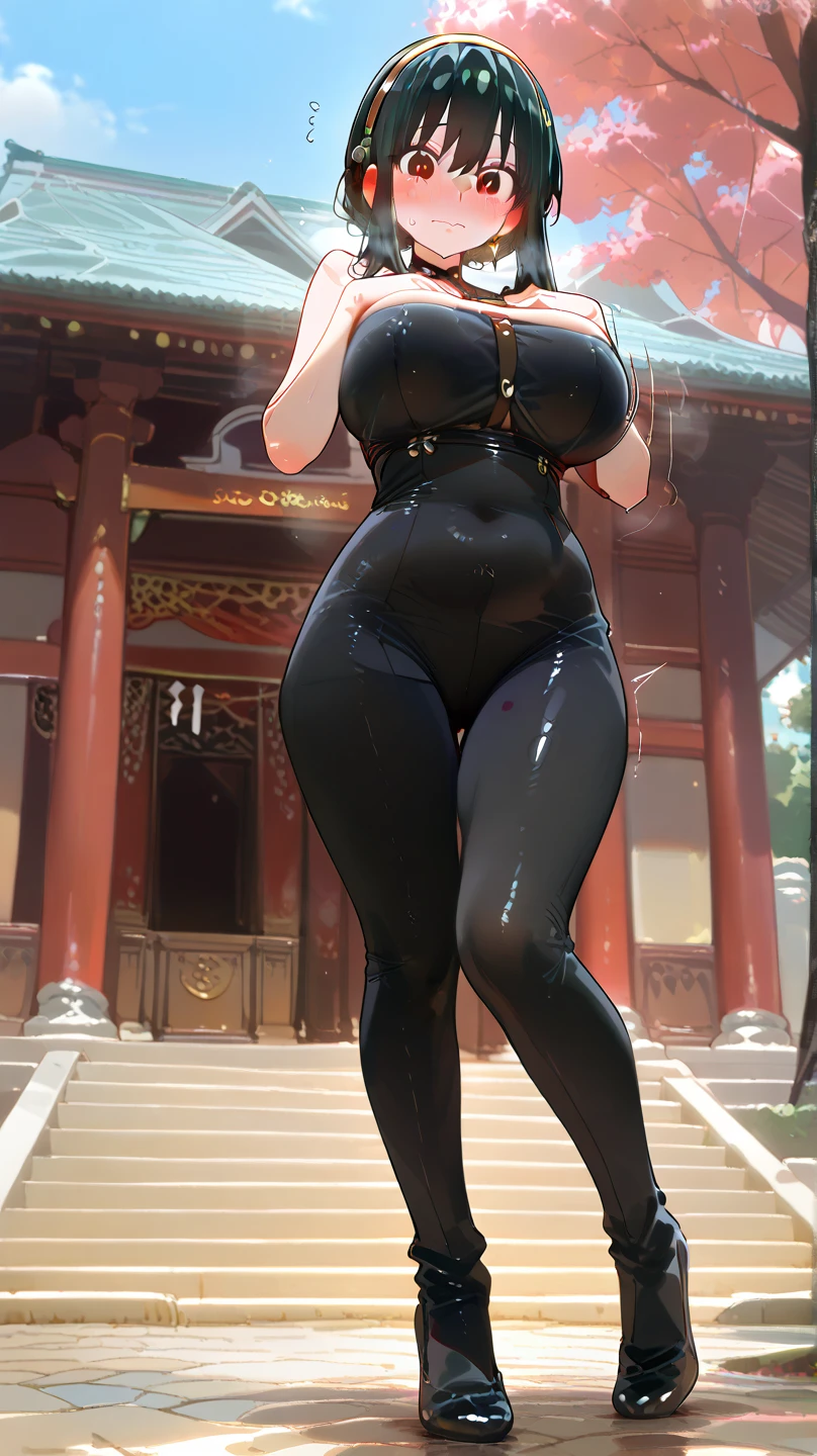 (masterpiece), best quality, female warrior, huge girl, female muscular:1.2, (curvy:1.9), (thick thighs:1.4)(((blank background))), ((full body)), fingerless gloves, sandals, (shoulder armor), covered nipples, ((buzzcut hairstyle)), black hair, hair over eyes, ((very big legs:1.4)), sideboobs