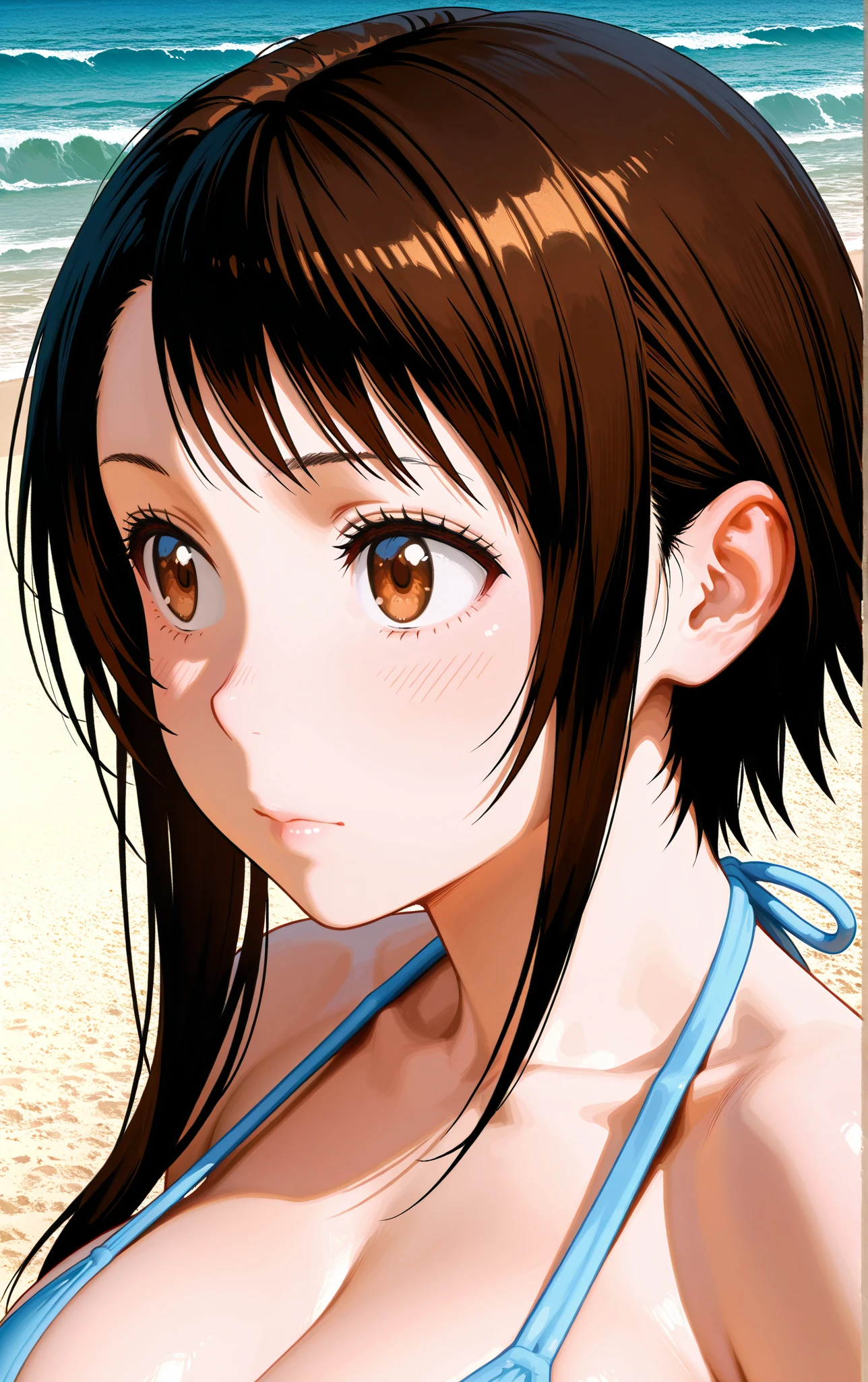 detailed highly detailed face,beautiful detailed eyes,beautiful detailed lips,extremely detailed eyes and face,long eyelashes,1girl,micro bikini,tiny bikini,tight bikini,extremely small bikini,perfect and big ass,beautiful body,perfect body,beach,ocean,sand,waves,sunny day,blue sky,golden hour,photorealistic,realistic,hyper detailed,intricate details,extremely high quality,8k,masterpiece,cinematic lighting,warm color palette,vibrant colors,volumetric lighting,depth of field,award winning photograph