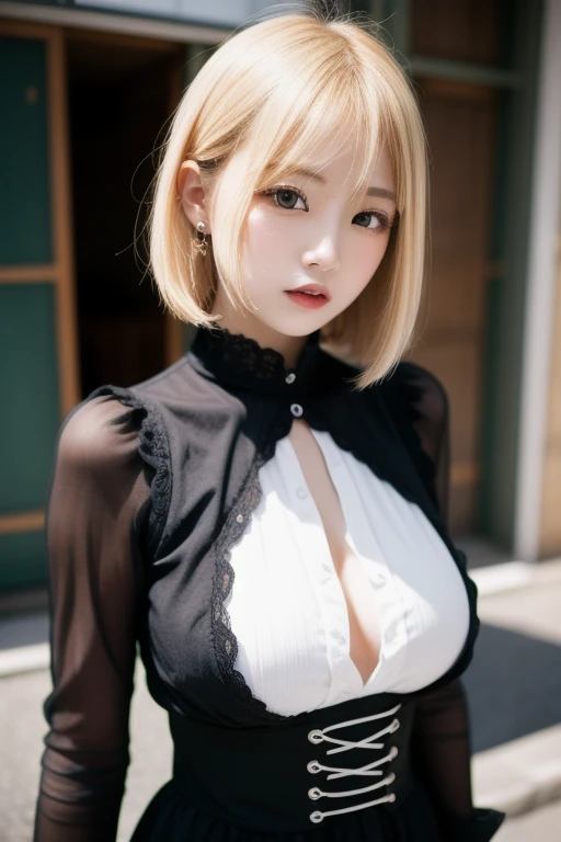 (nsfw),(Topless:1.5),(Big Breasts:1.5),Please draw a very beautiful girl with short white bob hair wearing a gothic lolita outfit.。She exudes an elegant and dark vibe..、She exudes a unique beauty in Gothic Lolita fashion..。Her white hair is pulled back into a neat short bob.、that highlights her individuality and sophisticated beauty.。
Her gothic lolita outfit is dark and luxurious in design..、that brings out her elegance and mysterious charm.。Lace and ribbon、Accents such as ruffles、that is a hallmark of her Gothic Lolita style.。Her pose is graceful、that expresses her deep worldview hidden inside her.。
Her eyes shine mysteriously、Combined with her charming smile、that highlights her individuality and charm.。Her smile has a unique charm、She exudes confidence and sophistication in gothic lolita fashion..。Her appearance is美しく、Making her presence known in the world of Gothic Lolita.。
This super beautiful girl with short white bob hair and gothic lolita style、that has a unique charm and sophisticated beauty.。Her appearance is、Her presence and charm blends in the world of Gothic Lolita fashion..、that'A fascinating and mysterious sight.。