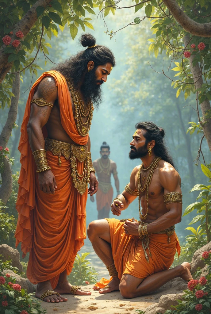Lord hanuman bowing down to lord Ram