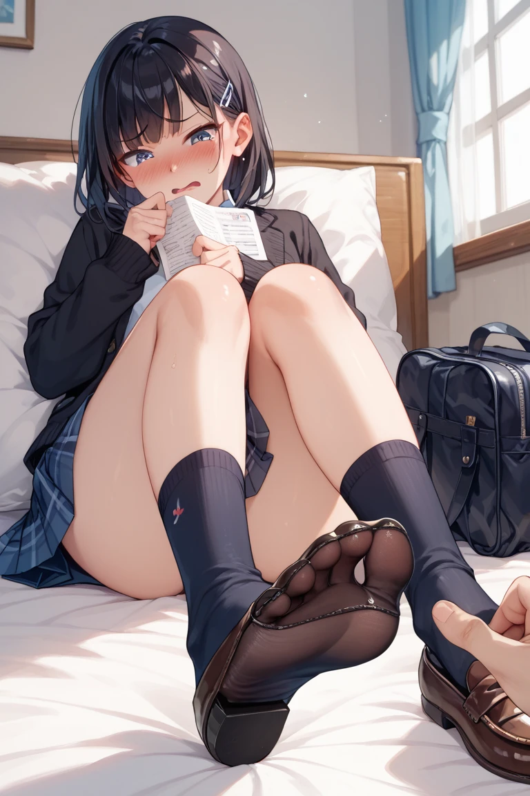 Anime girl sitting on sofa,Mobile phone in hand, animemanga girl, Light blue panties, trap, eechi, Sitting on the sofa, sitting in the couch, on a sofa, Surrealism female students, Thighs!!!!!!, sitting in the couch, Realistic schoolgirl, Thighs!!!, cute female student, Edgeie anime style, sitting in the couch