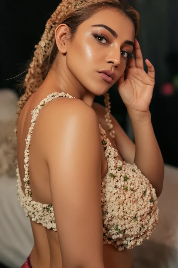 <lora:fantasy_toga_sdxl_v2.3:1>, 20 years old cute Hollywood actress wearing a fantasy toga is on a stage in front of a cinema screen, toned body, slim waist, slim face, long nose, clear eyes, charming smile, Dreadlocks