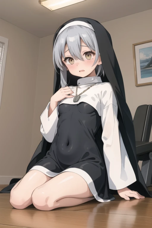 Elena,White Ash Hair, Anime girl, lie on the bed, White shirt,black skirt,black raincoat, face, sweating, hard breath, blushing, pregnant, (Best quality:1.2), ultra detailed,realistic ,Portraits, bright colors, soft lighting, interesting PoV, drained urine, on my knees,