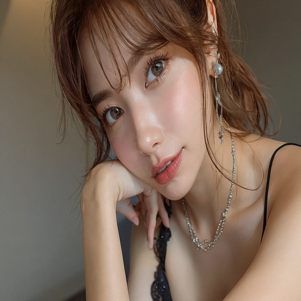 (24 year old lover), (big breasts:1.3),show small areola,on the bed, (maximum resolution: 1.4), (super high quality: 1.2), cinematic light, super high quality,My cheeks turned red:1.2、 (beautiful eyes and skin), (detailed facial features), 8K resolution, perfect style, beautiful expression、Highly detailed face and skin texture、detailed eye、double eyelid、glitter eyeliner:1.2、shiny skin、pure white skin:1.8、white skin:1.8、red rouge、dark lipstick:1.2、shiny small earrings、wet lips:1.2,glossy lips:1.2、(straight hairstyles、light brown hair)、(facing the front:1.2),long hair、(Close your eyes and ask for a kiss:1.3),From above, ((whole body)), ((one length haircut)),, (((exposed cleavage))), ((face up)),((look up and open your lips)), ((no brassiere)), beautiful breasts,((one length haircut)),((large breasts)),kissing,stick out your lips,,exposed cleavage, look up,raise your chin,open your mouth slightly,waiting for kiss,turn your face up,push your lips forward, stick out your tongue, small lace panties