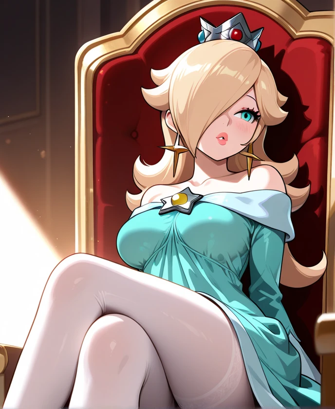Masterpiece, very high quality, (highly detailed), 1girl, (princess rosalina), nude, perfect pussy, explicit