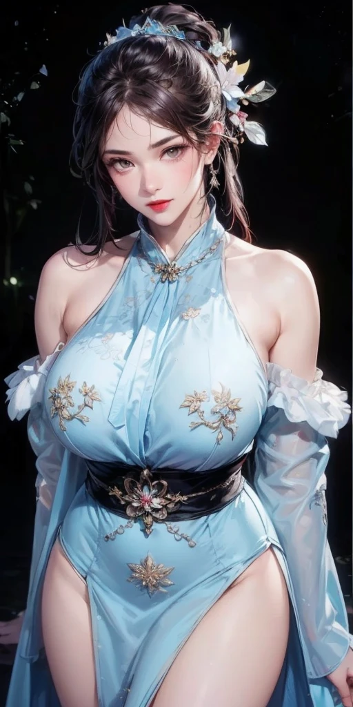 "(((1 beautiful and super sexy:1.8))), 20 year old young girl, ((wearing a transparent silver nightgown with sexy white lace trim:1.7)), (((Transparent nightgown can see each part of the sexy girl's body:1.7))), ((a dress with diamonds:1.7)), ((long black hair:1.6)), jewelry elaborately made from precious stones and beautiful hair, the noble, noble style of an extremely beautiful girl, her small face is super cute, her face is very pretty, thin eyebrows, flawless beautiful face, ((black eye pupils: 0.8)), very beautiful eyes, ((silver eyes: 1.6)), (((big round eyes:1.6))), nice makeup and hair detailed eyelashes, steamy eye makeup, high nose, earrings, red lips, ((closed mouth: 1.5)) beautiful lips, slim hands, most beautiful thighs, ((arms spread out to the sides: 1.5)), rosy face, clean face, flawless beautiful face, smooth white skin, (big breasts: 1.5)), ((high breasts: 1.6)), tight breasts, beautiful cleavage, (((big breasts and super round: 1.8))), ((super tight breasts: 1.7)) , beautiful breasts, perfect body, back arms, chest out, ((sitting position with chest up and arms behind: 1.6)), ((open your legs:1.2)), don't be shy, 8k photo, super high quality, super realistic, super 10x pixels, optical, bright studio, bright edges, dual-tone lighting, (high-detail skin:1.2), super 8k, soft lighting, high quality, volumetric lighting, photorealistic, photorealistic high resolution, lighting, best photo, 4k, 8k quality, blur effect, smooth sharp, 10 x pixel, ((Beach at night and fireflies background:1.5)), aurora, lightning, super graphics realistic, most realistic graphics, 1 girl, alone, solo, Extremely sharp image, surreal, ((portrait:1.3)), wide angle, face focus, ((Move closer and take pictures of the girl from bottom to top:1.6)),