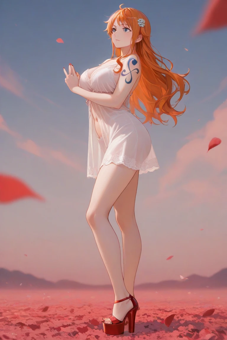 Giantess appears from underwater in front of a giant cruise ship, the cruise ship looks very small in front of her because it is giant, she is naked, she has red hair and white skin, she has small breasts but very sexy legs and her body is very curvy. Goddess, Attack, giant, cruise ship, naked, sexy, hot, ocean, in the middle of the ocean, without buildings, High quality, Red hair, excited girl, hottest, tall girl, sexy legs, monster girl, Standing, cruise ship, cruise, giant cruise, attacking, evil giantess
