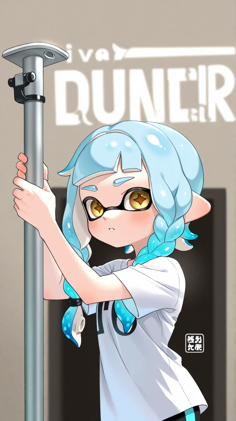Splatoon,Small school swimsuit,Embarrassing,A lot of semen on my face,ika musume,Big Breasts,