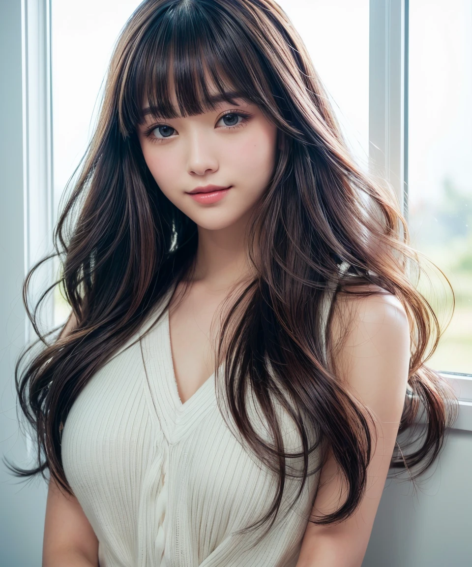 A light brunette with long, wavy brown hair and short cropped brown hair