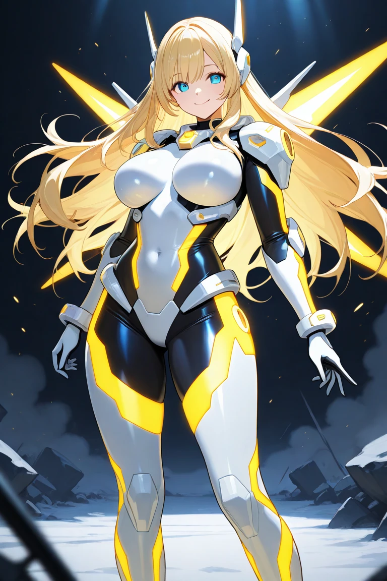 (masterpiece:1.2, Highest quality),(Very detailed),8K,wallpaper,1 female,Mature Woman,4,Sentai heroine colorful, Muscular,((white line on vivid yellow metallic squadron suit)),(((betterhand))),(The background is aurora rainbow),Random hairstyle,Random pose,(((Beautiful female hands,detailed drawing of a hand))),cyber punk,((Beautiful trading cards,gold framed)), ((cameltoe)),