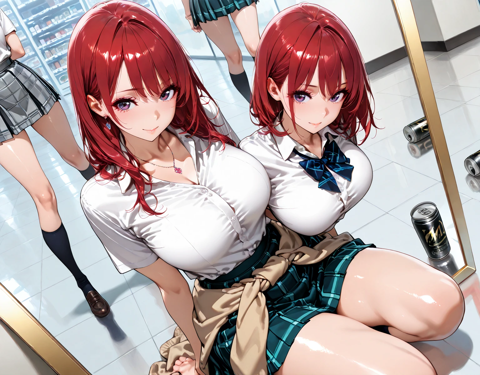 ((best quality,4k,8k,highres,masterpiece:1.2,ultradetailed,realistic,photorealistic,photo-realistic:1.37)),(((2 women,japanese women))),A Prideful female doctor and Lesbian nurse rubbing a female doctor's ,A female doctor is sitting on the chair,A lesbian nurse is dynamically rubbing the female doctor's tit and palpating it,The nurse is wearing a nurse suit,A female doctor wearing a micro bikini and a white robe,Glasses,twenties,Perfect face,huge tit,(full body),(wet body),from front,,examination room,(crushed :1.5),(((The female doctor is rubbing her chest hard,The expression of pleasure)))