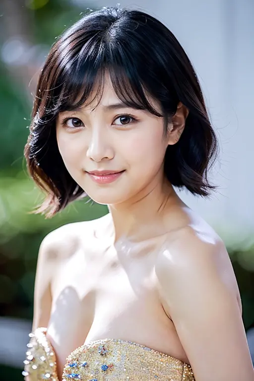 (Highly realistic photos, High resolution), Skinny Japanese woman, 14 years old, Cute Face, Detailed face, fine grain, Mr..々Hairstyle, Slim figure, correct body anatomy, ((Look straight ahead)), Facing the camera directly, A single photo, A photo capturing a perfect moment of beauty and intelligence, ((Simple Background))、((nude)),((Completely naked))、whole body、small, flat, underdeveloped udder、Smiling with mouth closed、Double eyelids