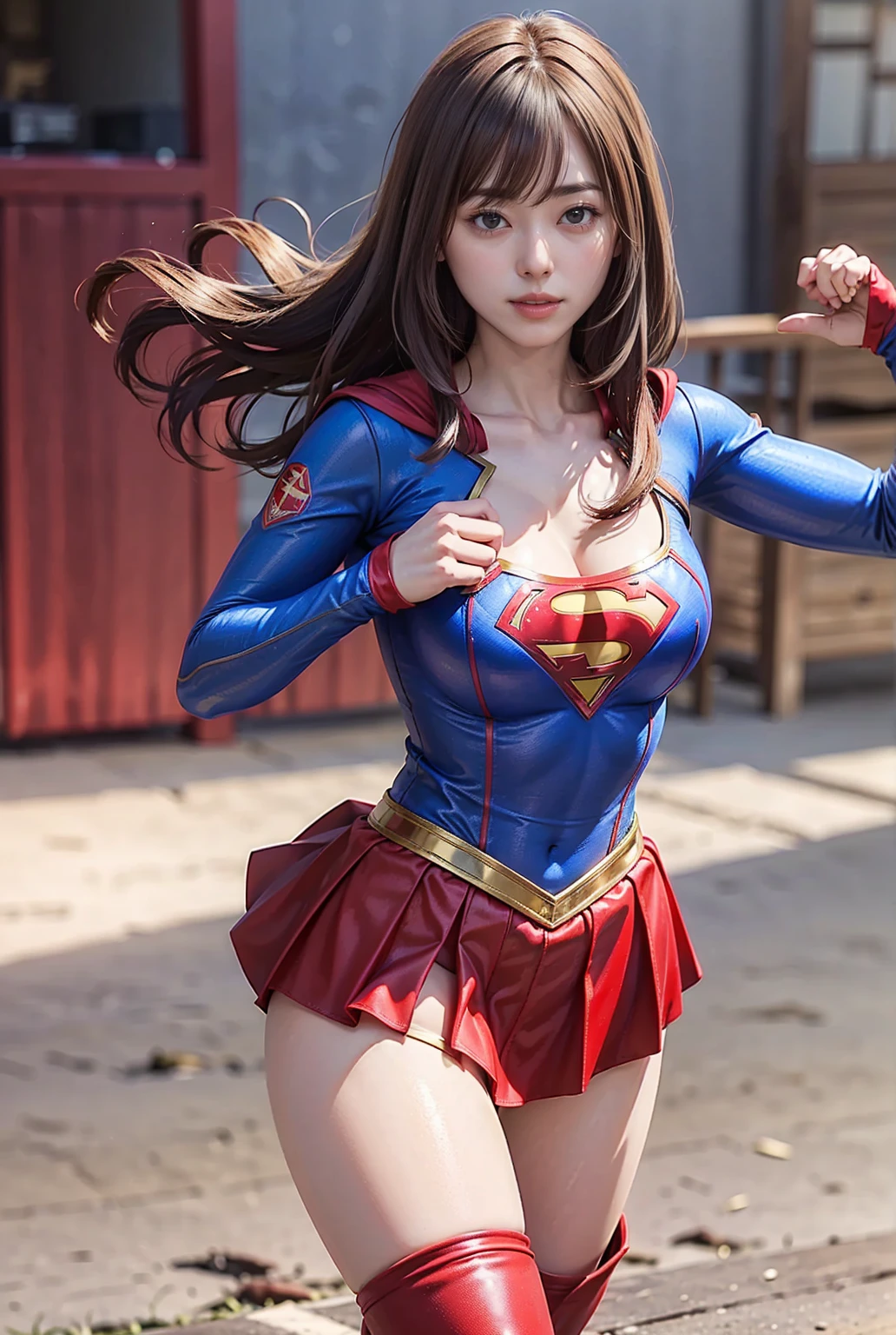 (8k、Highest quality、masterpiece:1.2)、(Realism、Photorealistic:1.37)、Ultra high definition、(Highest quality)、(masterpiece)、Supergirl trapped by tentacles、(Perfect fit body、Perfect fit、Perfect Thighs)、(((Wearing the Supergirl suit、skirt、Damaged、Torn、Thighs in Torn clothes、 Exposed arms)))、Long Hair、Long Hair、(((Tattered clothes、Too much exposure、Torn clothes、引き裂かれたskirt、ボロボロのskirt、White liquid all over the body、White liquid sticks to the body、 on the face、胸に白colorの液体、)))、(((The background is a prison、Hands clasped behind head、Surrounded by tentacles、The body is connected by many tentacles.、Hands bound by tentacles、The legs are tied with tentacles、Tentacles groping the whole body、color々Mature woman posing))),(Open your mouth、Scream、painでうめき声をあげる, painを感じ, Flowing Tears:1.5), pain, I'm in pain and crying、A meat stick is stuck in his crotch、