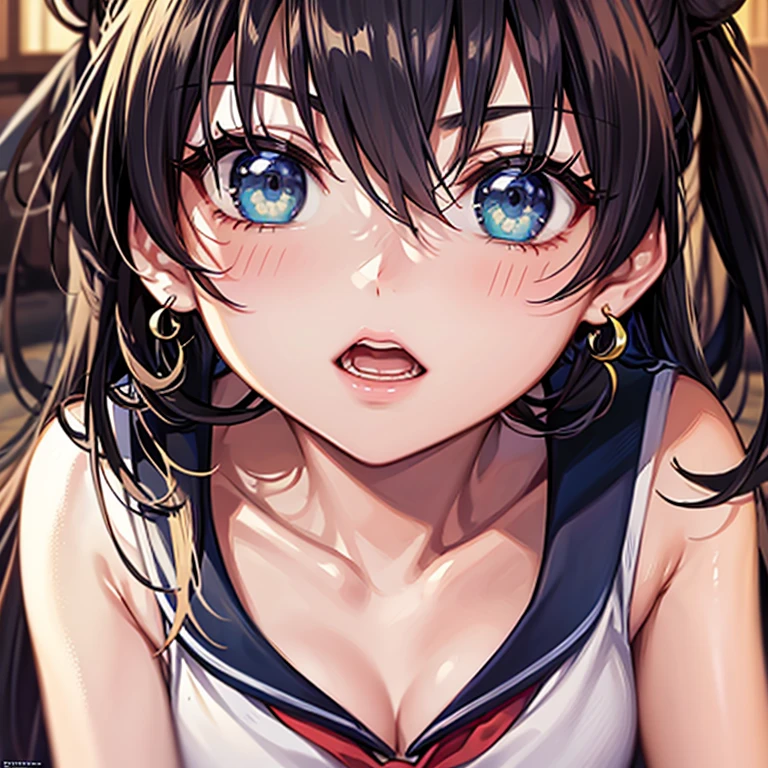 {1 girl, solo,{{{flat chest,minimum body:1.3}}}},1girl,((official style, anime coloring)),{{2023s_(style),}} ,(( loli:1.4)),shiny skin,very aesthetic, best quality,{{game cg}},ai-assisted,curvy, s, looking at viewer,{{{face focus,}}} [[facing the front]], perfect face, intricate, (highly detailed),perfect anatomy,hyper-detailed, 100-layer, amazing quality, excellent, {{{{ultra-high resolution}}}}, {{{hi-vision anime}}},golden hour light, depth of field, soft bokeh, serenity, portrait, 35mm film,golden hour light, depth of field, soft bokeh, serenity, portrait, 35mm film,masterpiece, best quality,absurdres,(anime),1 lady,(extremely tanned sweaty skin:1.4),(( loli)),((flat chest,minimum body:1.3)),((black braided hair:1.3)),(beautiful eyes:1.1),embarrassed,happy,BREAK,(extremely tight minimum school uniform:1.2),BREAK,(nsfw:1.3),extremely dark nipples,(uppre body),nipple,((convenience store  background)),wet hair, against glass, breast on glass, breast and penis press,((kissing against glass:1.2)),((extremely detailed lips press:1.1)),((urine overflowing extremely a lot from kissing extremely wet lips:1.3)),((hands up,fingers making V sign:1.3)),((hairy armpit hair))