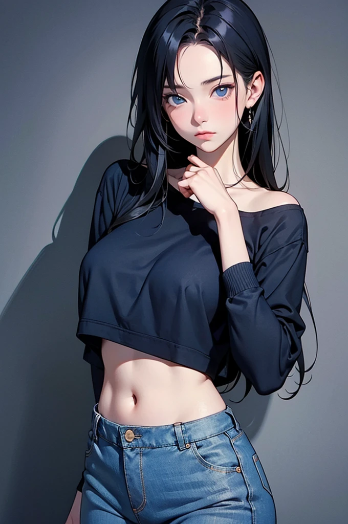 ((masterpiece, high quality, best quality, 8k, wallpaper, fine lineart, highly detailed, absurdres)), 1girl, thighhighs, miniskirt, sneaker shoes, Tank top, long black hair, pretty hands, cameltoe,