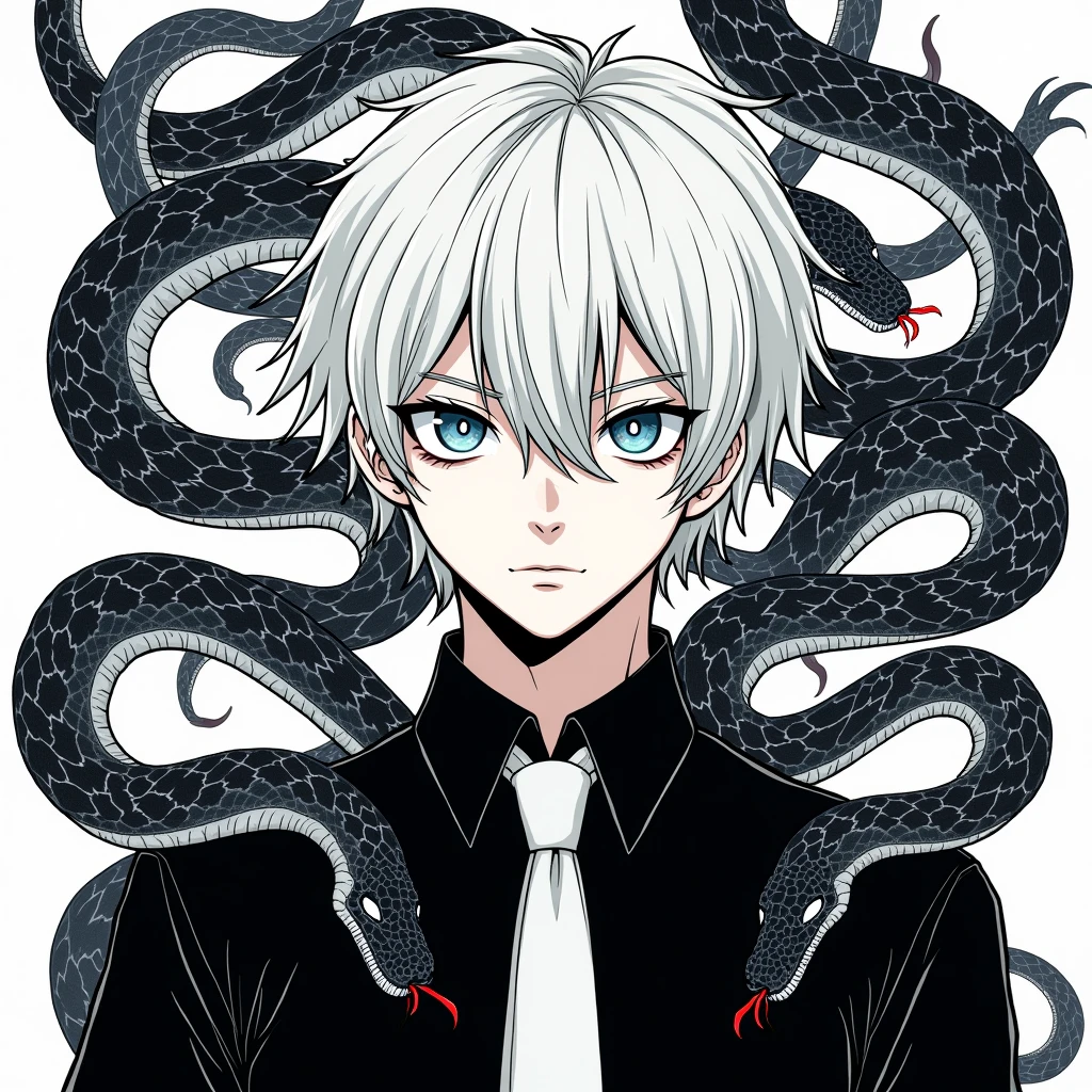 ```
ken kaneki, Tokyo Ghoul, white hair, black outfit, eyepatch, half-ghoul, serious expression, red kakugan eye, kagune tentacles, detailed face, high quality、Quiet appearance、sitting on a wooden chair、Centipede crawling
```