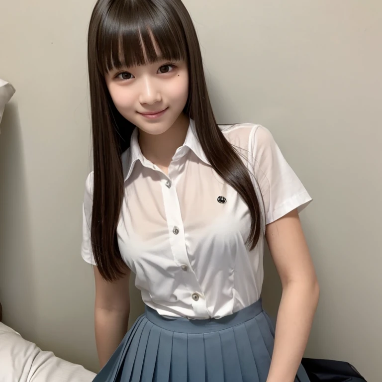 (masterpiece, Highest quality:1.2), full body shot, Bow tie, dress shirt, pleated skirt, Japanese Student Model, One girl, middle hair, alone, arms behind back, ((Rope Bondage)), Locked in the dungeons of the castle