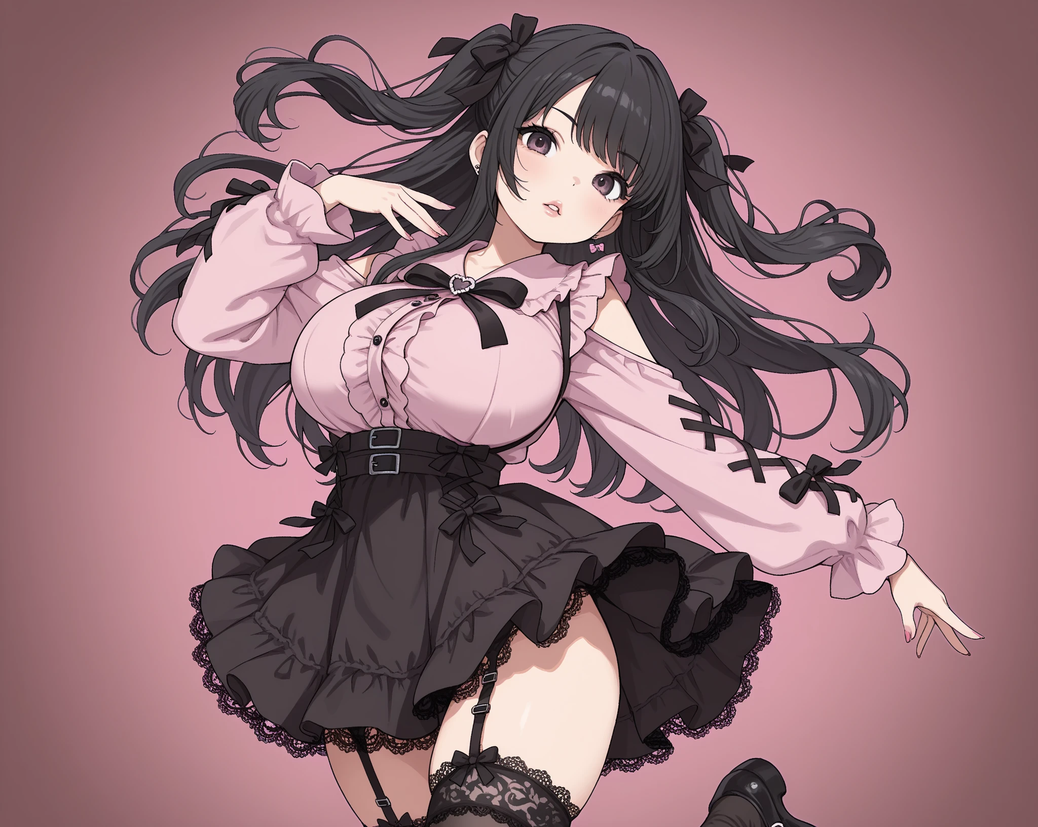 (Excellent quality, good detail, well detailed eyes, HD quality, 4k,) 1chica junkotvv, black hair with cat ears and red eyes with comfortable clothes, simple background , White background