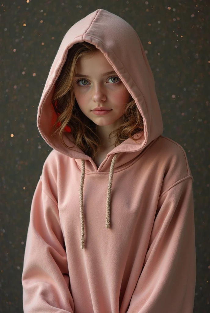 Nurse Girl Kidnapped child wearing a blindfold and wearing a white cold blouse and wearing a hoodie on her head  , soft-lighting, high quality showing also the upper body quality, ultradetalhada,