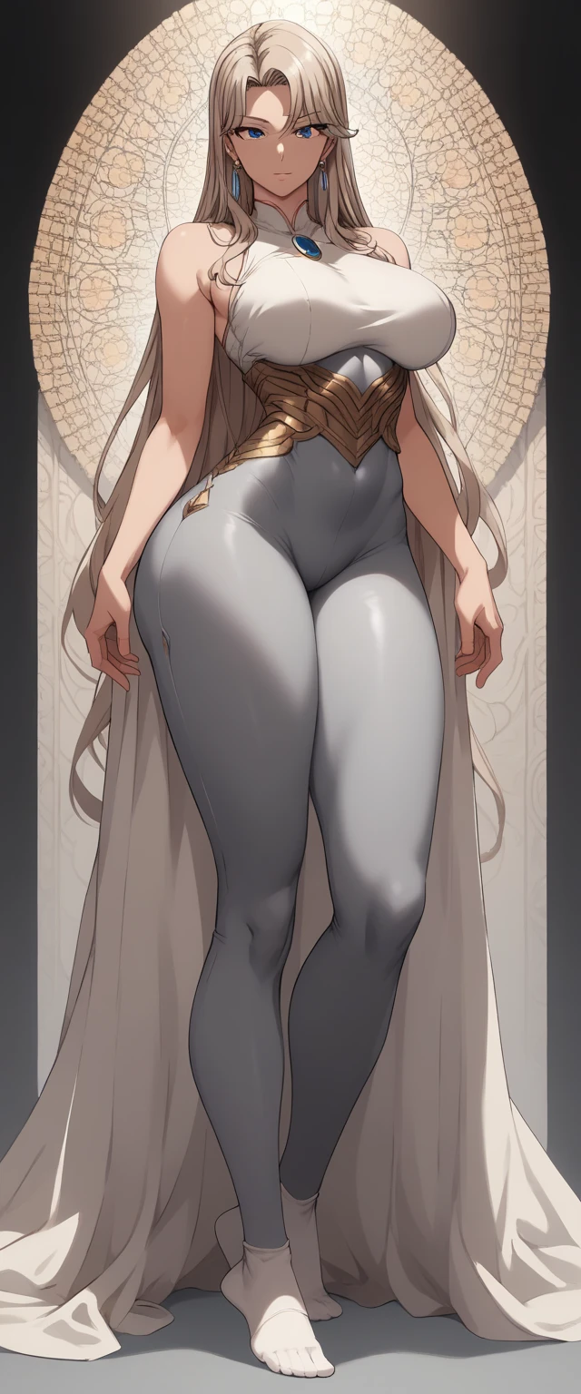 masterpiece, full body,1girl, colored skin, (white skin:1.4), ((bald head)),walking Away, large breasts, (large ass:2.0), intricate gold jewelry, (pasties:1.5), gold armlet, detailed background, cyberpunk bar, whitefire lights, dystopian future, ((shiny skin)), glistening skin, huge breasts, toned back muscles, beautiful light matter, detailed eyes, detailed face, mature face, athletic body, looking at viewers,full body, light smiles,((tiny breasts:1.4)), detailed skin, colored skin(white skin:1.7), (((bald))), mature body, tall body,seductive body,medium big breast, medium thigh,((skinhead)), detailed clothes BREAK desert and skull backgrounds, holding only one long and thick light scepter,((gigantic asses:1.3)), highly saturating beams, holy ceremony, halo, golden and red spark dazzling around, holy magic circle,  crown , golden majical lightning, best quality, masterpiece, trending on Art station,BREAK,Detailed,Realistic,4k highly detailed digital art,octane render, bioluminescent, cinematic lighting BREAK 8K resolution concept art, realism,by Mappa studios,masterpiece,best quality,official art,illustration,ligne claire,(cool_color),perfect composition,absurdres, fantasy,focuse, white and gold color palette,(((stands on cracked pedestal)))