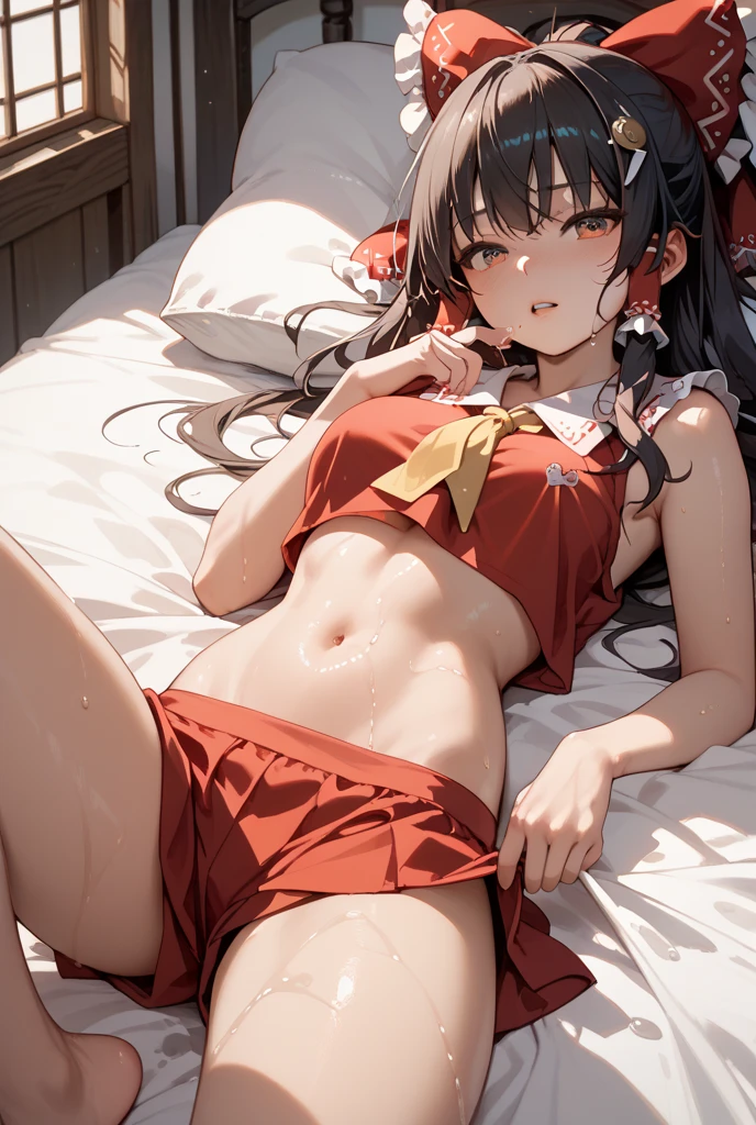 Slender Japanese girl Young Cute White bikini Long black hair Small breasts Abs Exposed thighs Masturbation Lolita