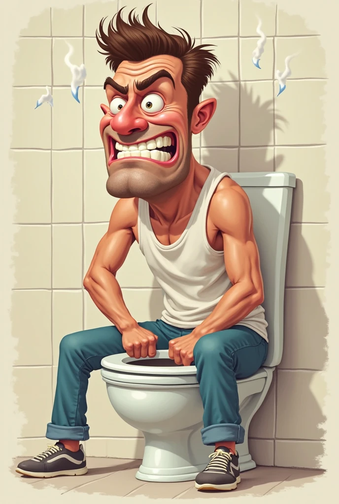 Drawing of someone who can&#39;t shit

