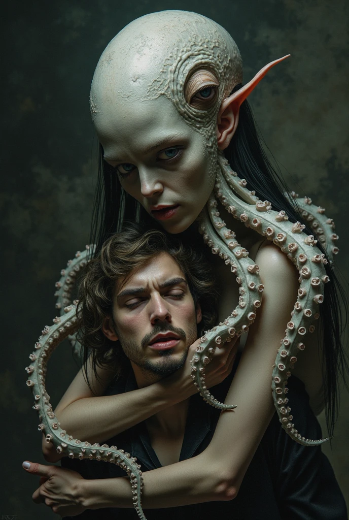 (masterpiece, dreamlike, Perseus kills beautiful androgynous male medusa gorgon:1.5)