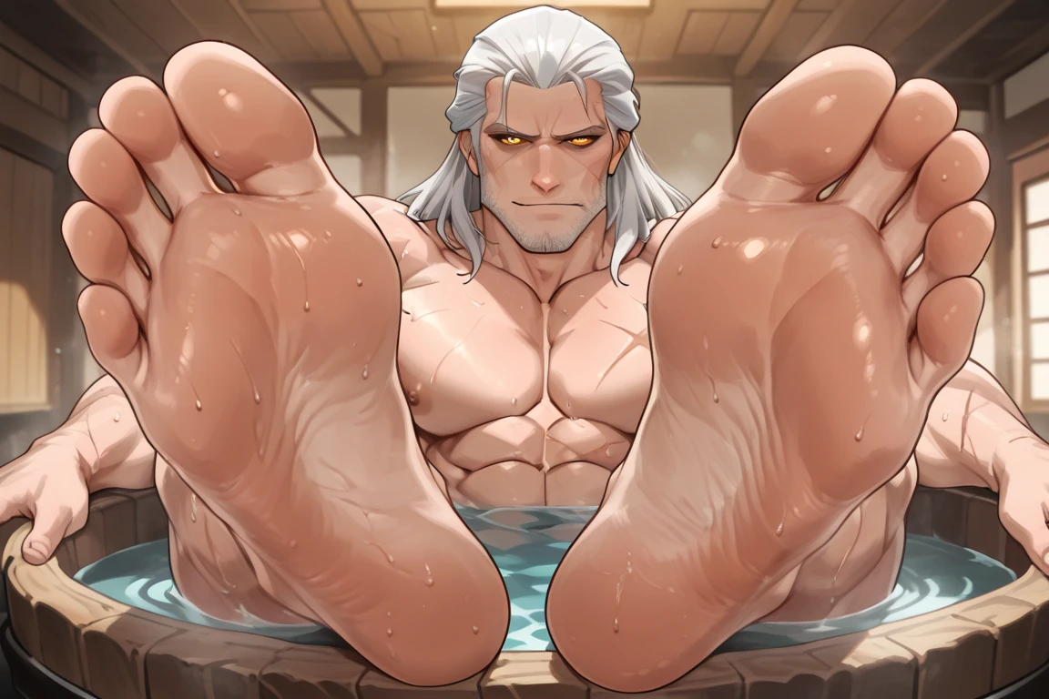 (Masterpiece, Best quality), Man, Wear miniature thongs  ((White micro-thong:_Pattern_designs_thongs_perspire_massive pec_Get wet all over your body)) , Bio-luminescence_water_world, wide angles, atheletic body, Male, Shiny_skin, musculature，Silver-eyed orange，Nail shape, determined expression, Small waist, broad chest, large mane, Muscular , illustration, watercolor ink sketch,(large bulge)，(Big eggs)，Japanese radish，Split legs，Glans，((Crotch propped up))，((Thick body hair))，(hand touching crotch)，Armpit hairy，(Bottom-up view)，Rounded buttocks，Your hips are forward，((Clothes are soaked))，Hard，(There is a lot of white liquid on the body)，butterflys，((Extremely detailed, extremely detailed legs, extremely detailed arms, Extremely detailed face, Perfect Detailed Eyes, perfectly detailed anatomy))，(a broad shouldered)，((Elevate the crotch))