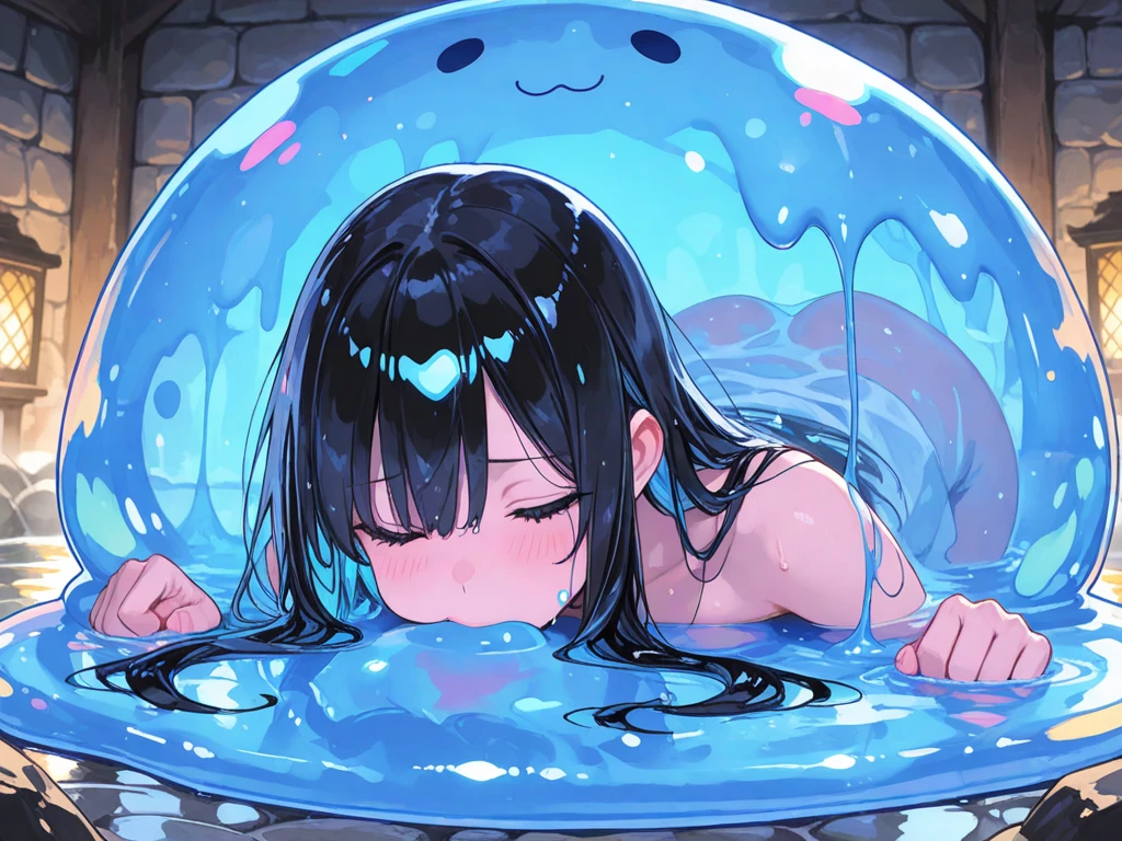 NUDE,{{{masterpiece}}}, {{{best quality}}}, {{ultra-detailed}}, {illustration}, {{an extremely delicate and beautiful}},black hair,Blue eyes,water eye,large breasts,Wet and slimy, Shiny wet skin!!, Enchanting anime girl,Surprised expression,water eye,15 years old,steam,blush,Raise eyebrows,Bobcut,blunt bangs,top-down bottom-up,pussy,anal,{back shot},spread pussy,ass on glass,show off anus,(hands on own ass),(grabbing own ass),ass stretch