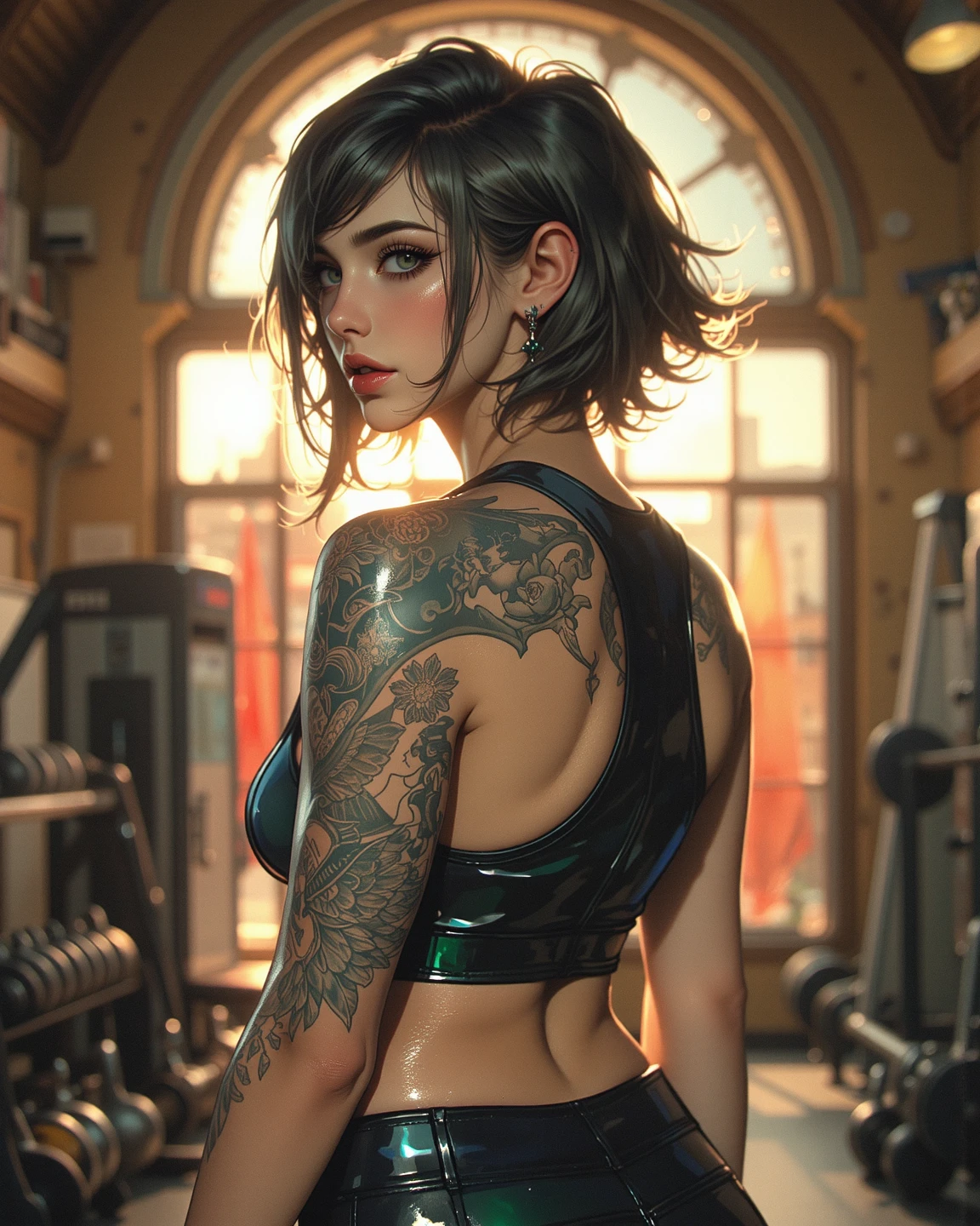 1 beautiful girl, red eye details, short red hair, in the pool , slim body, small breasts, sun rays, photorealism, cinematic, (masterpiece: 1.2), (best quality: 1.2) , newest, AI-generated, ultra-detailed, best shadow, detailed background, high contrast, (best lighting, extremely delicate and beautiful), ((cinematic light)), hyper detail, dramatic light, details complex, 8k, anime, very aesthetic, vibrant colors, AddXL,, ((flat chest, flat stomach, baby face)), (intense colors)