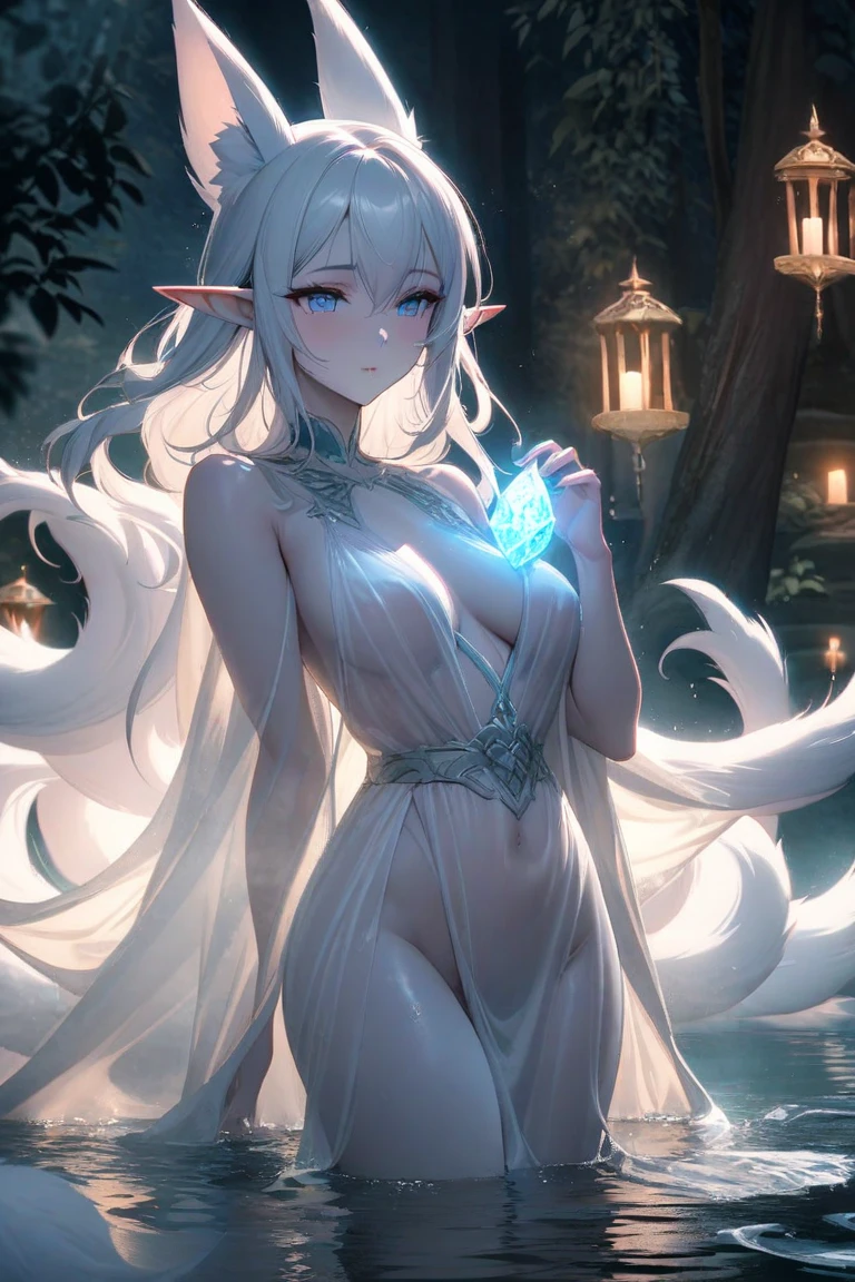 1 girl, dragon girl, long dragon tail, small breasts, spread legs, pale skin, smooth hips, curvy shapes, sexy pose, large leather wings from the back, scales on the body, anime girl lying on her back, open vagina, a large amount of white viscous liquid flowing from the chest, without clothes, lying naked, open breasts, no underwear, pouring from the vagina