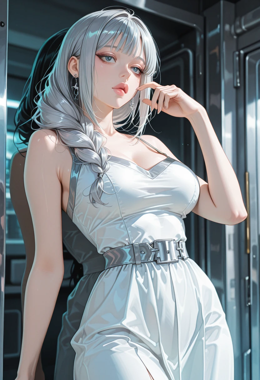 <lora:Mei Mei [Jujutsu Kaisen Season 2]:0.8>, woman, casual dress, gray hair,  8k resolution, 8k quality cq, cinematic render