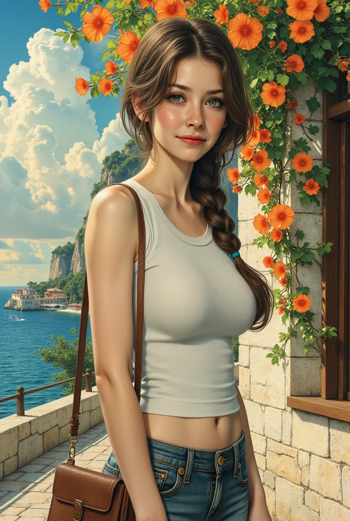 a Portrait of Indian women, wearing (( traditional saree )), 35 year old, perfect Indian woman, long stylish hair, wet hair, seductive, ((big breasts and cleavage)) , wet lips, She is standing next to a bike with a yellow background and, by Quentin Tarantino, 1girl, bracelet, brown_hair, jewelry, letterboxed, lips, long_hair, makeup, big_breasts, midriff, nail_polish, navel, nose, orange_sky, realistic, solo, sun, sunset, yellow_background, yellow_sky, beautiful detailed glow, detailed, Cinematic light, intricate detail, highres, detailed facial features, high detail, sharp focus, smooth, aesthetic, extremely detailed, stamp, octane render,