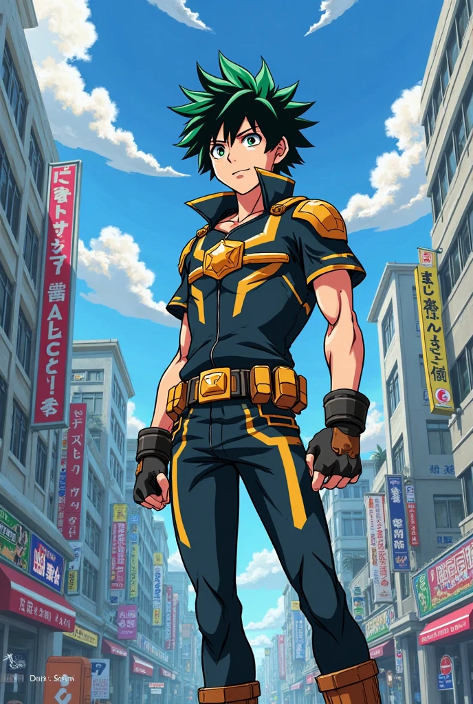 Create a more adult version of Deku (Boku no hero character) as if I were in college