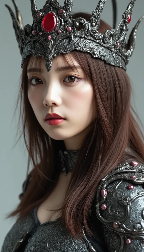 1 girl, (face:<lora:lyt-000008:0.7><lora:Korean-doll-likeness:0.2>), long hair, upper body, close up, solo, red hair, snowing, realistic, cape, (armor:<lyco:delicate_armor_V2:0.2>), sit on the throne, gray eyes, fur trim, looking at viewer, very long hair, lips, [<lora:GlassTech-20:0.5>:0.7], [<lora:GlassTech-20:0.7>::0.8]