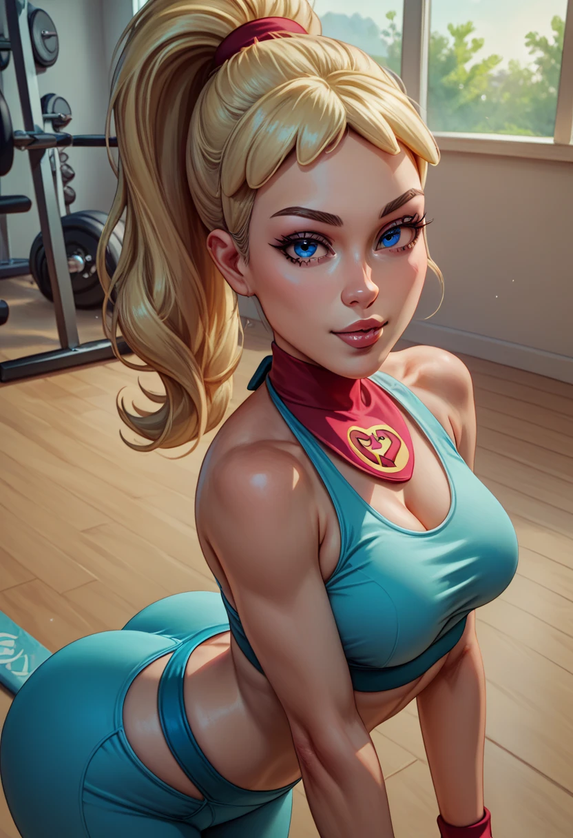 Sporty woman peach  queen