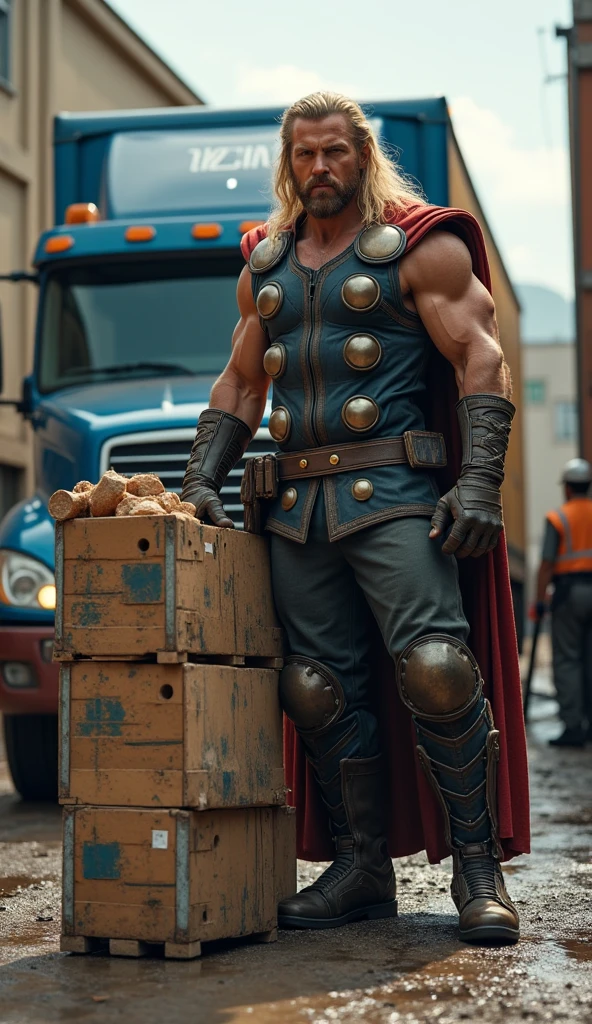 cinematic photo a muscular man, blond long hair, blue eyes, boots, manly, armor, energy sword, in a grocery store <lora:He-man1024:0.8> . 35mm photograph, film, bokeh, professional, 4k, highly detailed