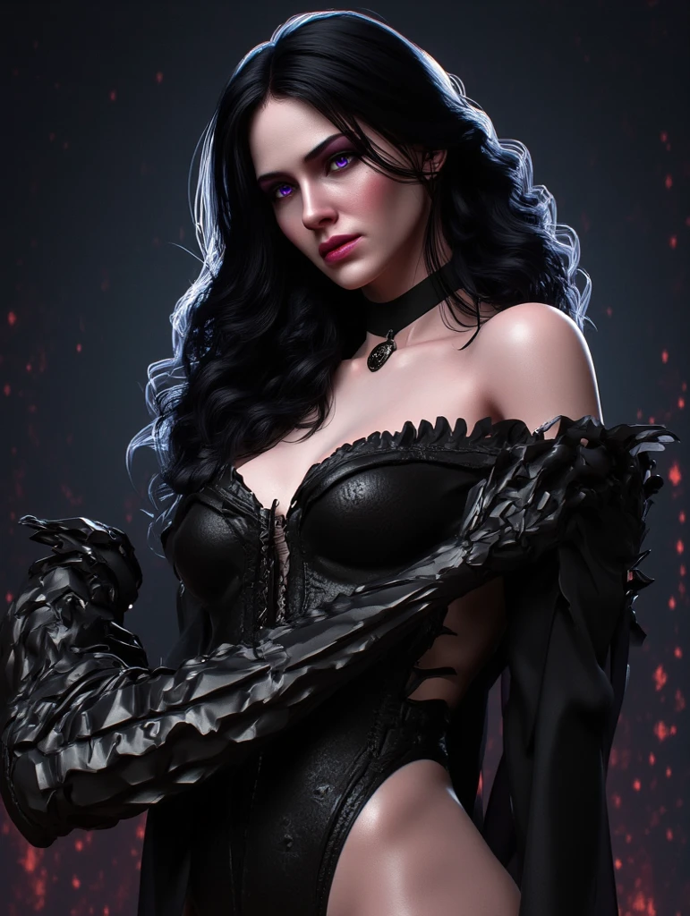 Best Quality, Ultra-High Definition, 8K Resolution, 32K Resolution, Masterpiece, High Detail, Ultra-Detailed, Photorealistic, Hyper-Realistic, Extremely Detailed, shot on Nikon D850, High Fidelity, Crisp Details, Sharp Focus, Realistic Textures, Intricate Details, Highly Detailed Eyes, Realistic Skin Texture, Beautiful photograph,  beautiful demonic snow white, punk style dark hair, intricate black leather dress intricate details, dark heavy goth make up, sharp focus, hyper detailed, intricately detailed, white lighting, upper body shot, 8k resolution concept art portrait by Griboedo4k, charlie bowater, jennifer janesko WLOP, dynamic lighting, Splash art trending on Artstation triadic colors Unreal Engine 5, Beautiful Lighting, White Balance, Melancholic