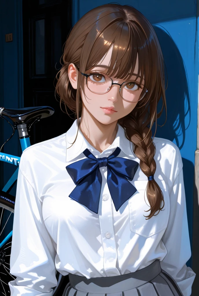 ((masterpiece)), ((best quality)), (ultra-detailed), ((kawaii)), cute, (lovely), ((sexy)), (ero), ((extremely detailed)), 4K, (8K), best quality, (beautiful),
Bus, seat, lift up one's skirt, M leg,
1girl, beautiful blue eyes, beautiful black twintail hair, glasses,
open-button shirt, short skirt, stockings, ((White panties, cameltoe)),
buttocks, large breast, sweaty, wet body, navel out, thighs out, slim, slender, ribon, ashamed, blush, translucent body, Transparent, shiny-glistening, gleaming,