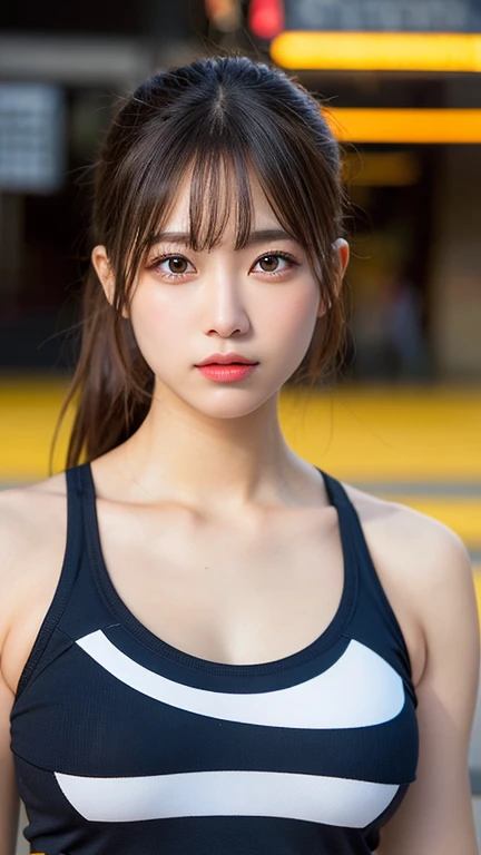 masutepiece, Best Quality, Illustration, Ultra-detailed, finely detail, hight resolution, 8K Wallpaper, Perfect dynamic composition, Beautiful detailed eyes,Colossal tits, fitness wear, Natural Color Lip,