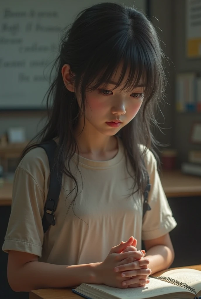 Tiny asian schoolgirl bent over