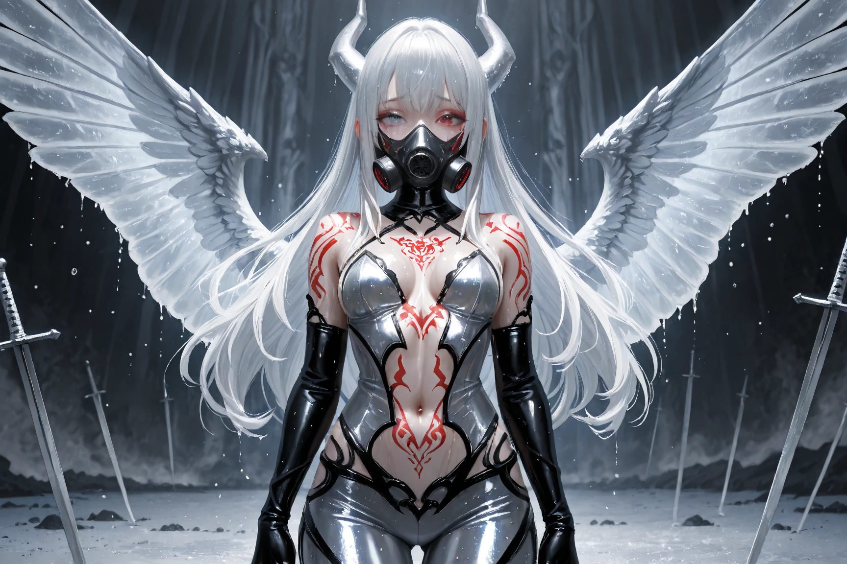 ultra detailed work, finest art, master's work, (ultra sharp:1.4), (Bright theme:1.3) (dark art:1.7)strange, odd, weird, peculiar, unusual, eerie official art, unity 8k wallpaper, beautiful and aesthetic, the most beautiful form of chaos, elegant, a brutalist designed, (limited palette:1.4) absurdres, highres, reflection, refraction:1.4, 100 layer, (layered compositions:1.3), (photorealistic:1.3) (eroded textures:1.4) official art, (beautiful and aesthetics:1.3), (chaotic elegance:1.4)M4rbleSCNEW (watercolor:1.10), (illustration:1.10), (angelic body:1.10), wings, pastel colors, delicate details, very beautiful face, sexy goddess, (Gold hair, blue eyes:1.10), happy face, (dragon, Hermann Nitsch, Zdzislaw Beksinski, Dariusz Sawadzki, art:Giger:1.10), high leg bikini armor, middle bust, knee armor, forearm armor, full body shot, background dazzling gods the world of, (delicate detailed:1.10), (intricate details:1.10), (cinematic light, best quality Backlights:1.10), clear line, perfect body, absurdres, (upper body:1.5), Beautiful face <lora:M4rbleSCNEWCIVIT(1:1.10):0.6> <lora:peeking_out_upper_body_pruned:0.6> <lora:add_detail:0.5>